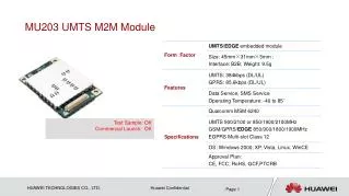 MU203 UMTS M2M Module