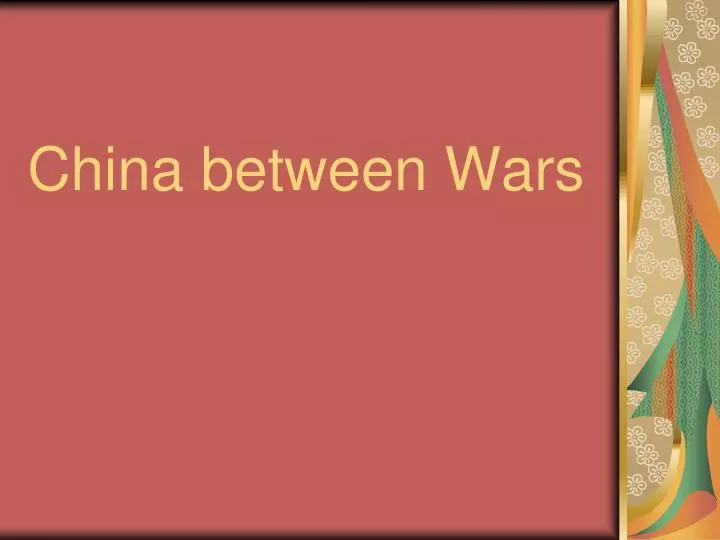 china between wars