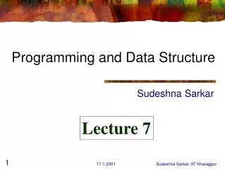 Programming and Data Structure