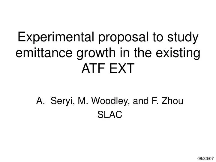 experimental proposal to study emittance growth in the existing atf ext