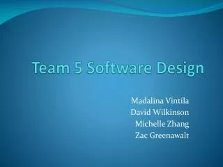 Team 5 Software Design