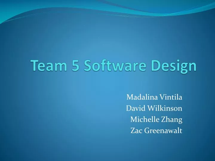 team 5 software design