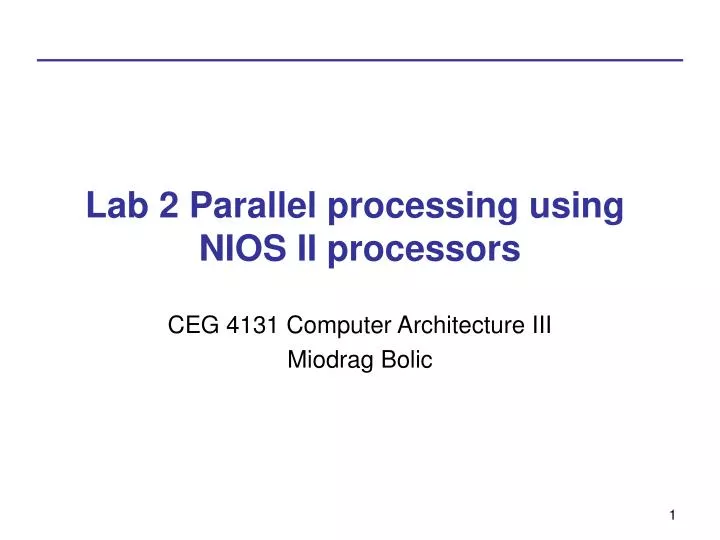 lab 2 parallel processing using nios ii processors