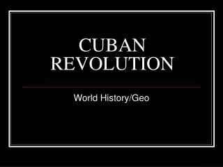 CUBAN REVOLUTION