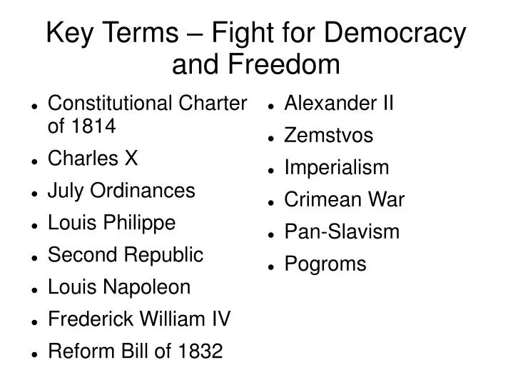 key terms fight for democracy and freedom