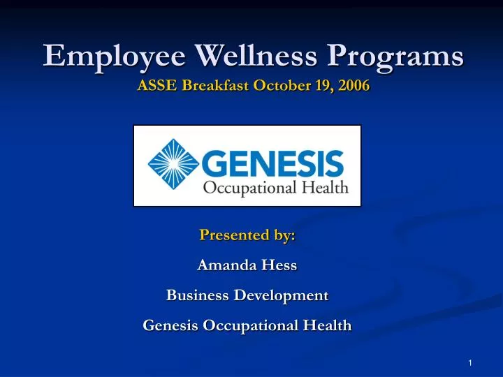 employee wellness programs asse breakfast october 19 2006