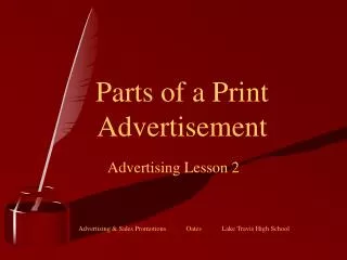 Parts of a Print Advertisement