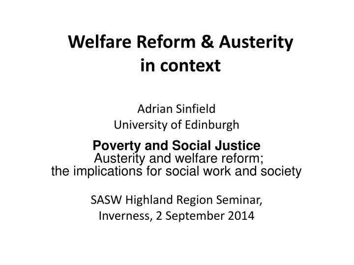 welfare reform austerity in context