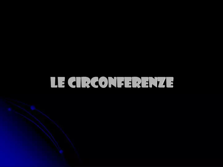 le circonferenze