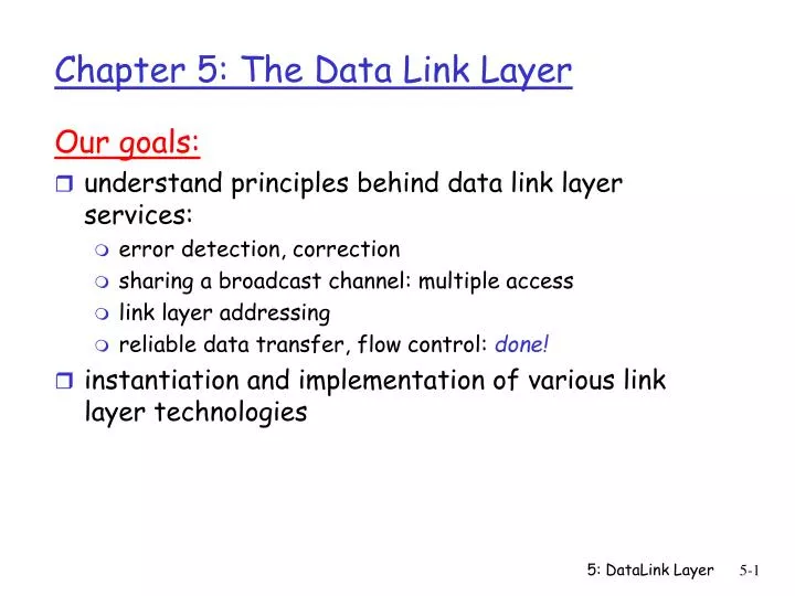 chapter 5 the data link layer