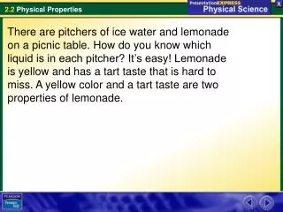 What are some examples of physical properties?