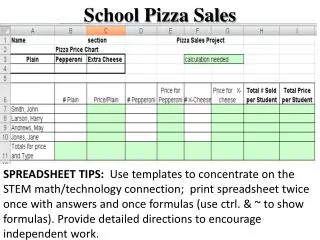 School Pizza Sales