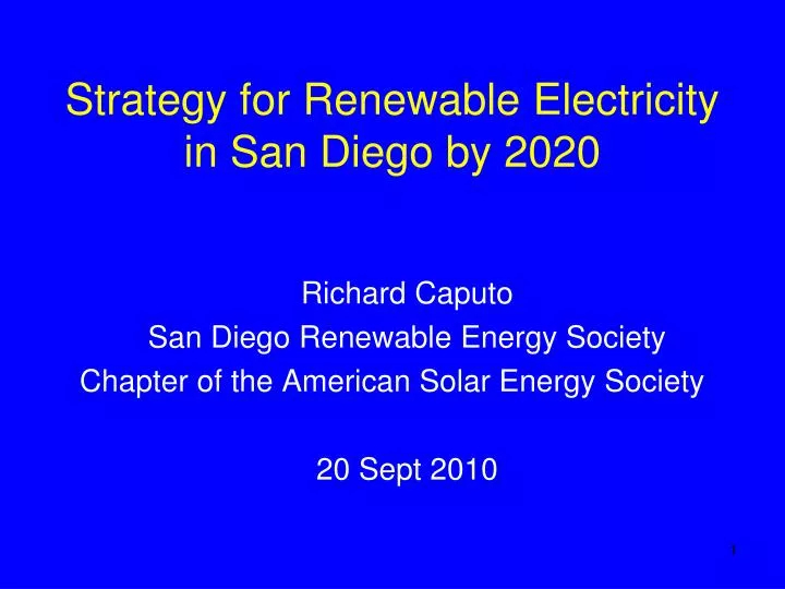 strategy for renewable electricity in san diego by 2020