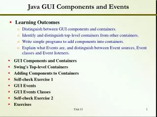 Java GUI Components and Events