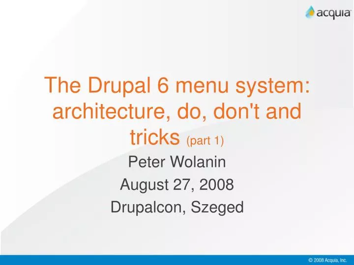 the drupal 6 menu system architecture do don t and tricks part 1