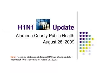 H1N1 Update