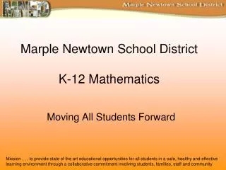 Marple Newtown School District K-12 Mathematics