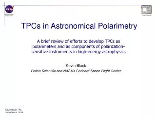 TPCs in Astronomical Polarimetry