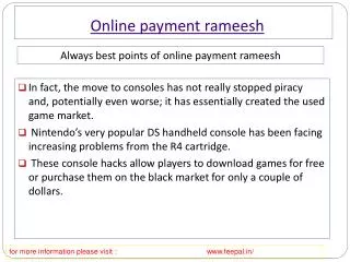A short review on online payment rameesh
