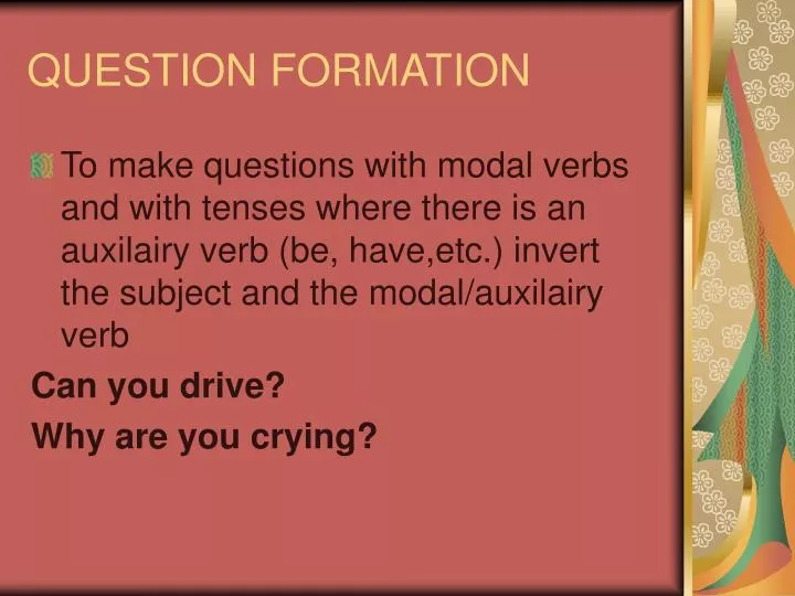 question formation