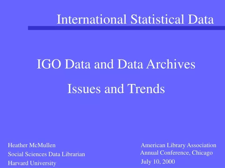 international statistical data