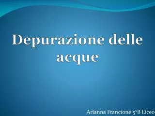 depurazione delle acque