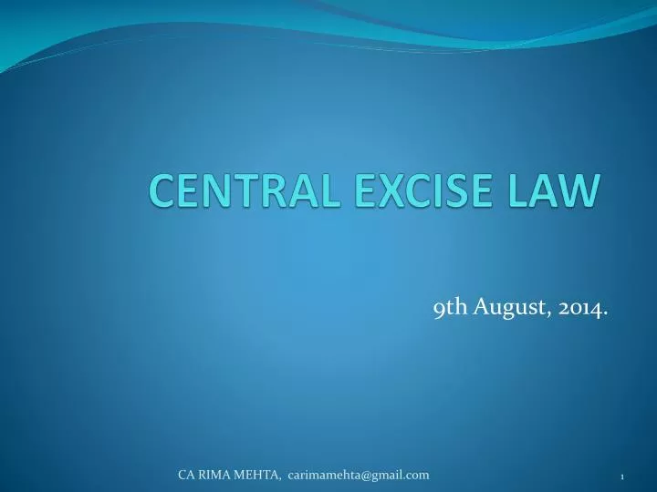central excise law