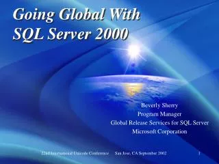 Going Global With SQL Server 2000