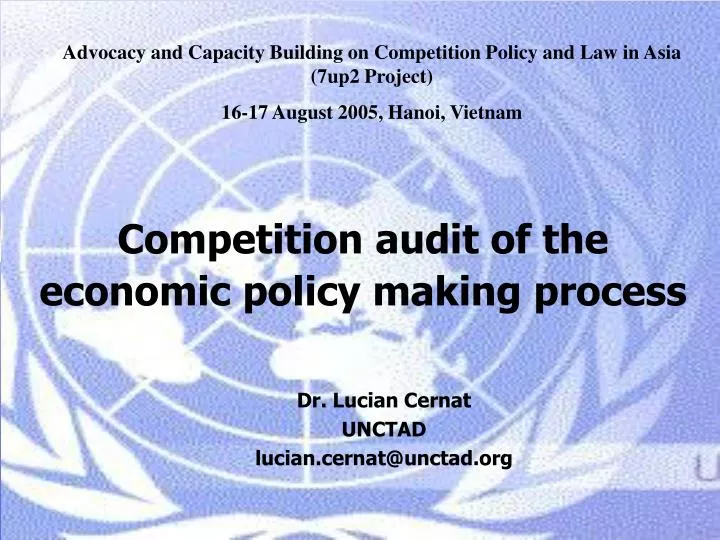 competition audit of the economic policy making process