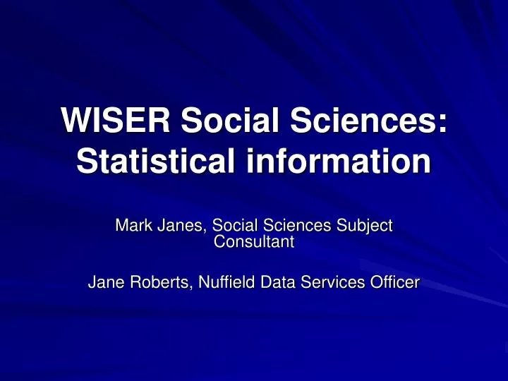 wiser social sciences statistical information