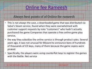 You need To Read just before submitted online fee rameesh