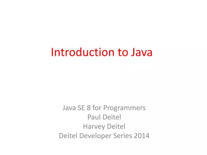 introduction to java