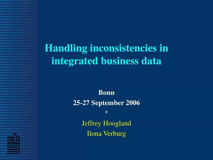 handling inconsistencies in integrated business data