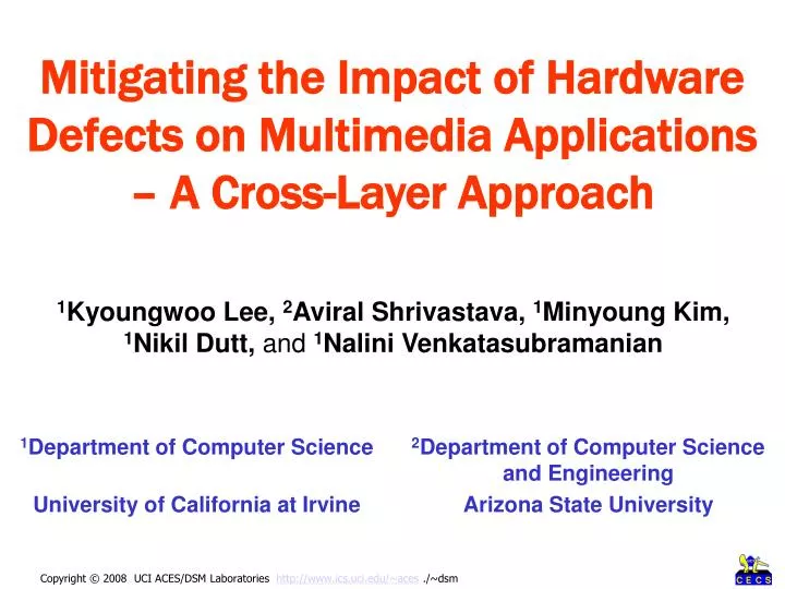 mitigating the impact of hardware defects on multimedia applications a cross layer approach