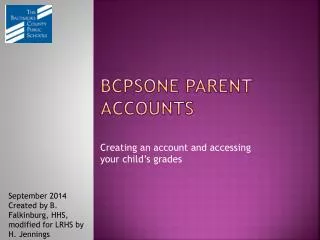 BCPSOne Parent accounts