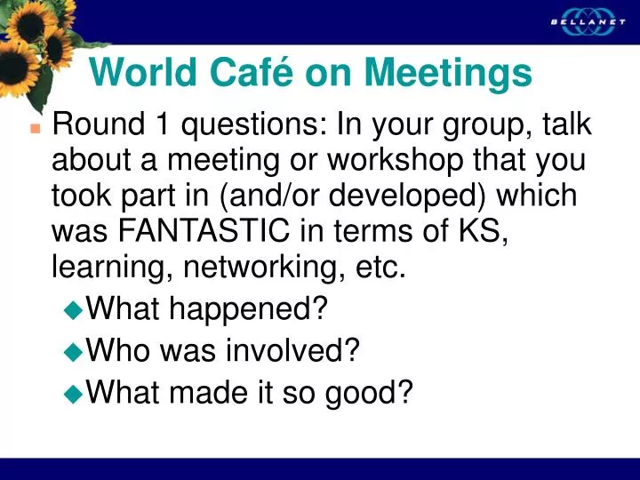 world caf on meetings