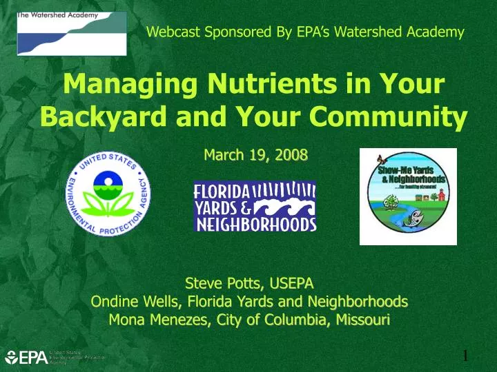 webcast sponsored by epa s watershed academy