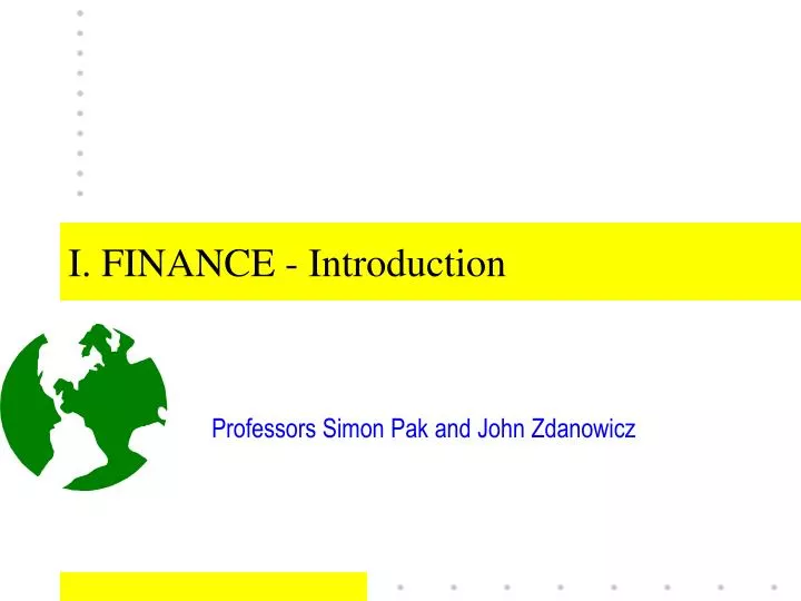 i finance introduction