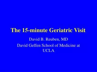 The 15-minute Geriatric Visit