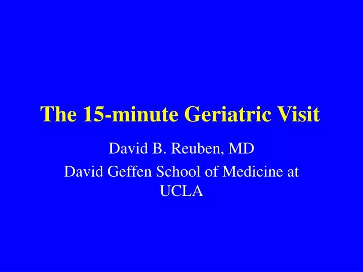 the 15 minute geriatric visit