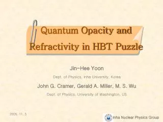 Quantum Opacity and Refractivity in HBT Puzzle