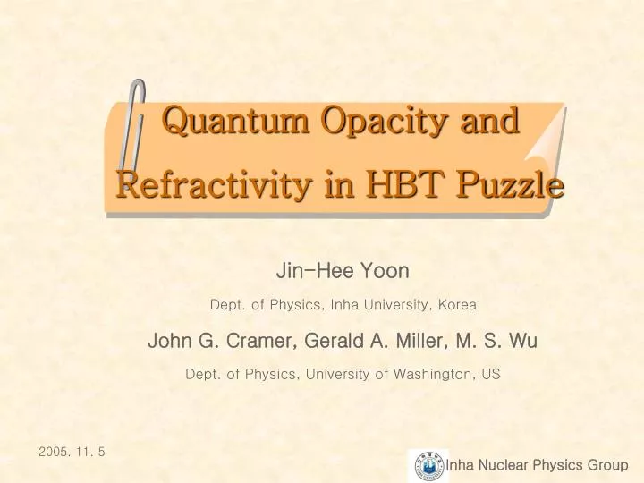 quantum opacity and refractivity in hbt puzzle