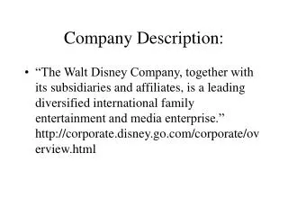 Company Description: