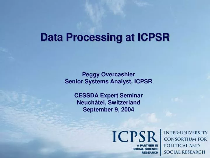 data processing at icpsr