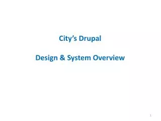 city s drupal design system overview