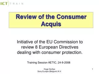 Review of the Consumer Acquis