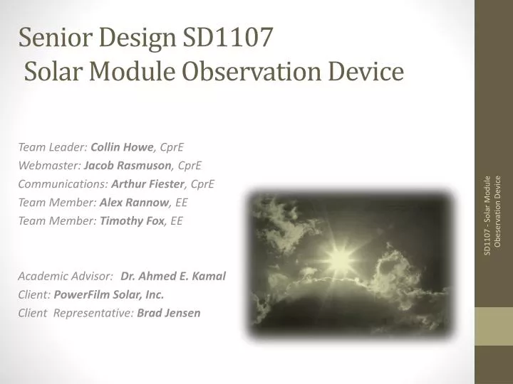 senior design sd1107 solar module observation device