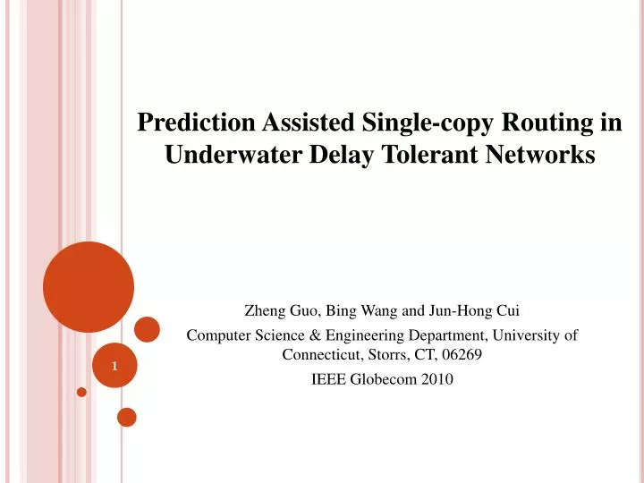 prediction assisted single copy routing in underwater delay tolerant networks