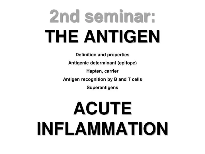 2nd seminar the antigen