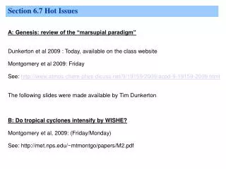 Section 6.7 Hot Issues